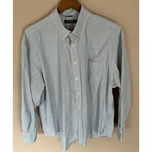 Nautica Check White & Blue Long Sleeve Shirt XL